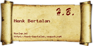 Henk Bertalan névjegykártya