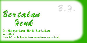 bertalan henk business card